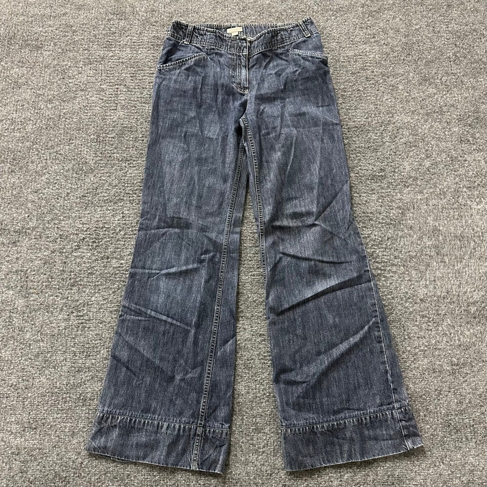 J. Jill Jeans Womens Size 2 Blue Wide Leg Cotton Below Waist Dark Wash Denim
